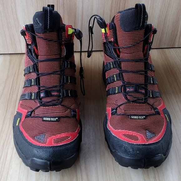 adidas mens Terrex Fast X Mid Gore-tex Hiking Black/Red 7.5 US G40594 - Picture 1 of 8